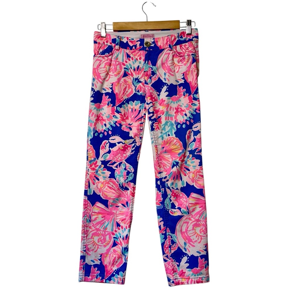 Lilly Pulitzer Sadie Stretch Crop Chino Pant Bennet Blue Bay Dreamin Size‎ 00